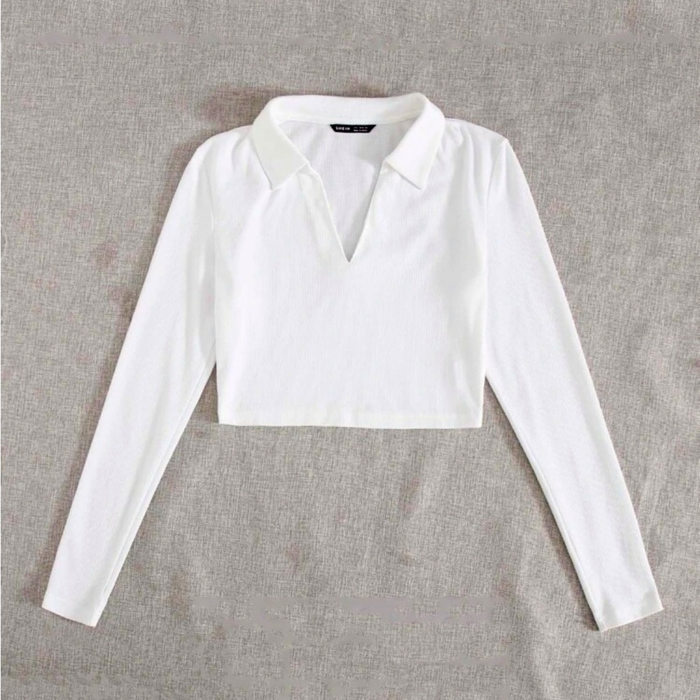 Rib-knit slid crop top